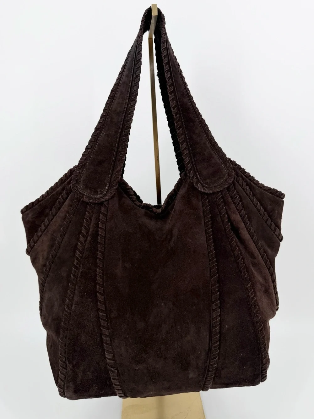 Kooba Leather Suede Brown Hobo Shoulder Bag